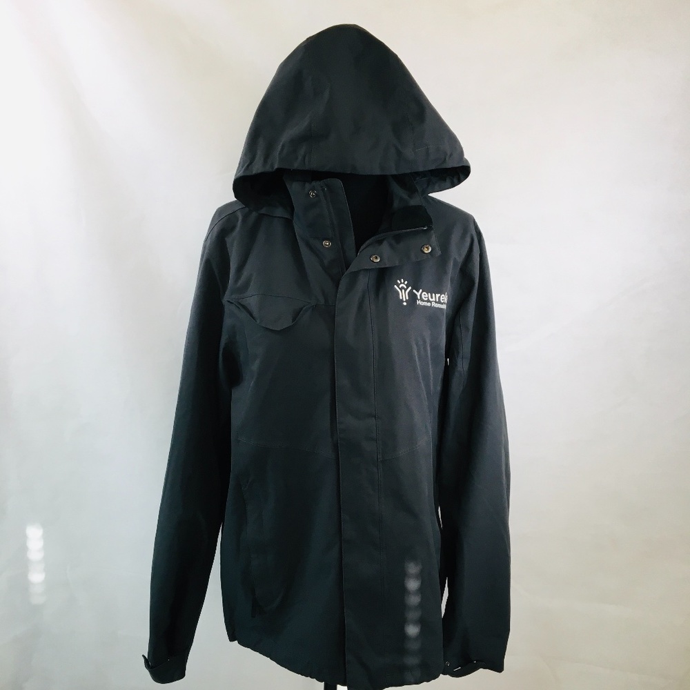new PORT AUTHORITY  hooded GREY  rain jacket break